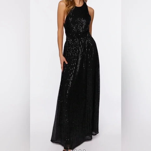 Forever 21 | Dresses | Sequin Open Back Maxi Dress Forever 2 Size Large |  Poshmark